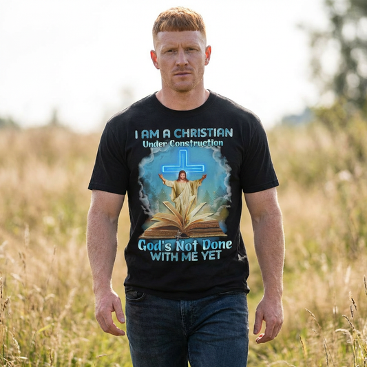 I Am a Christian (God's Not Done With Me Yet) Inspirational Tee