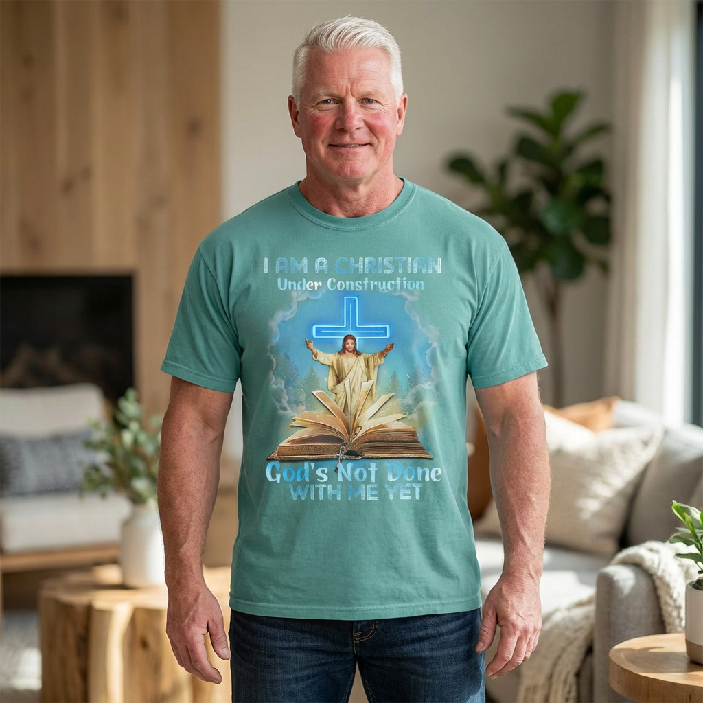 I Am a Christian (God's Not Done With Me Yet) Inspirational Tee