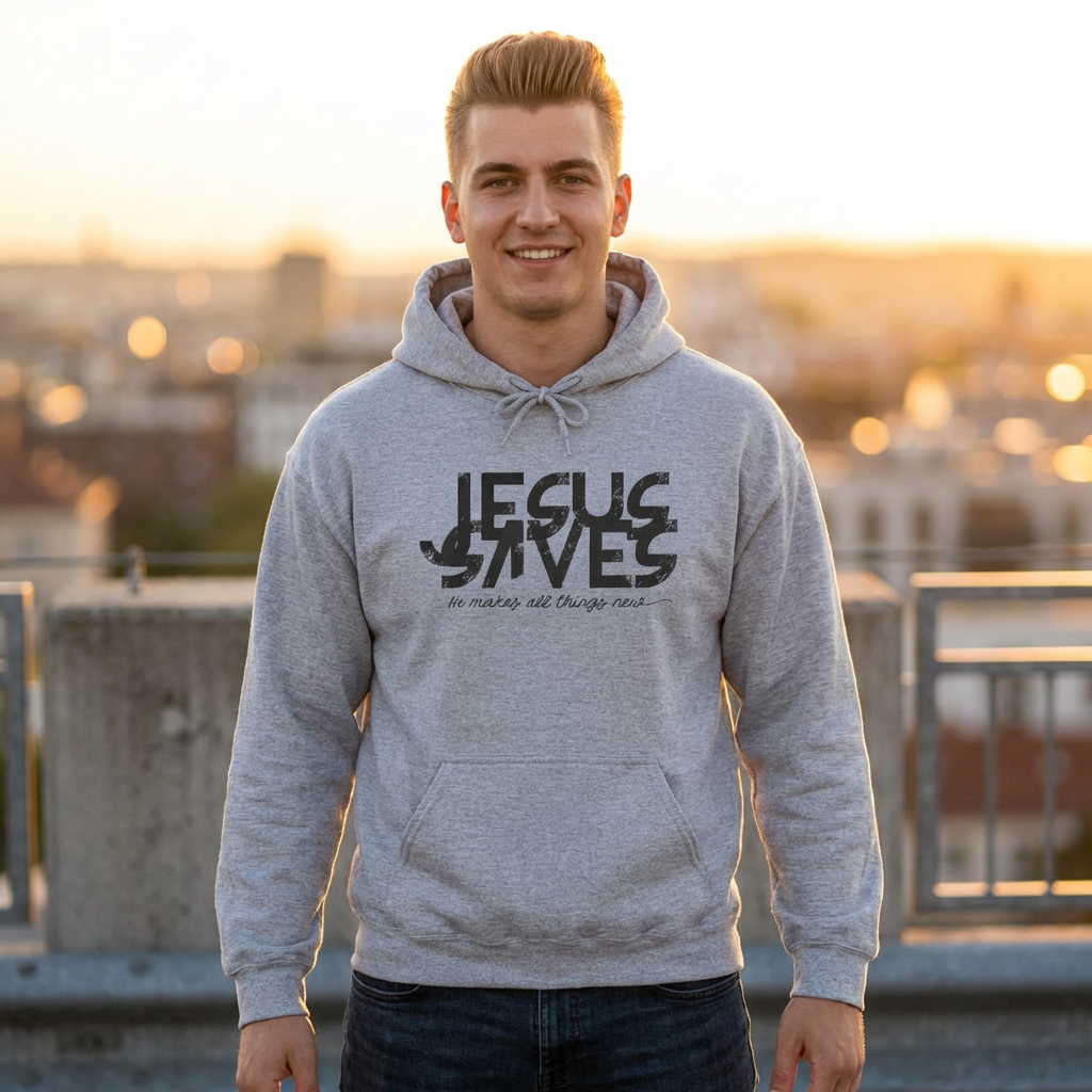 Jesus Saves Hoodie — Modern Christian Faith Pullover
