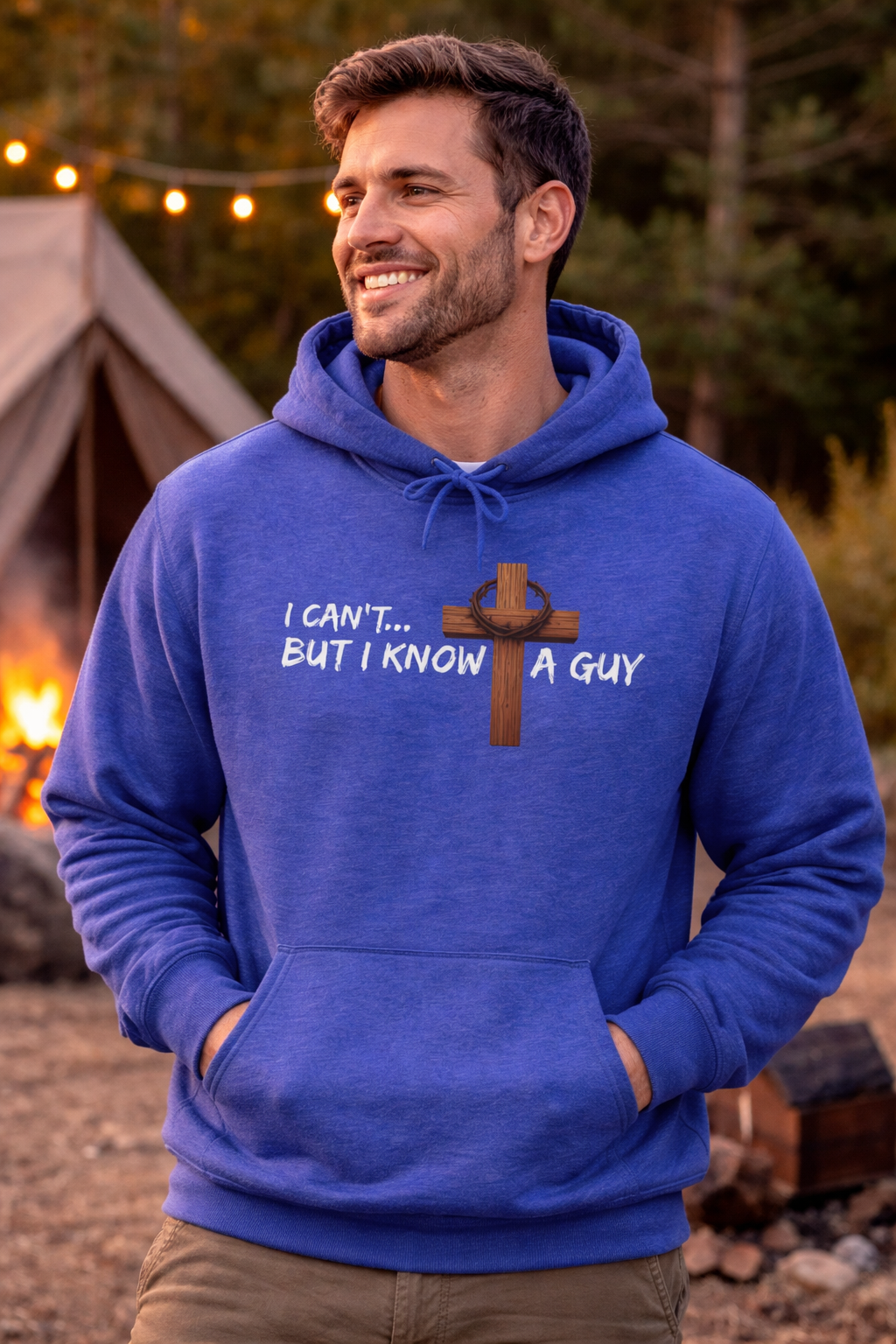I can't but I know a guy Jesus Cross Hoodie — Faith Christian Pullover