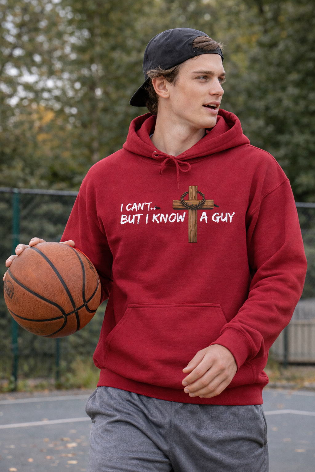 I can't but I know a guy Jesus Cross Hoodie — Faith Christian Pullover