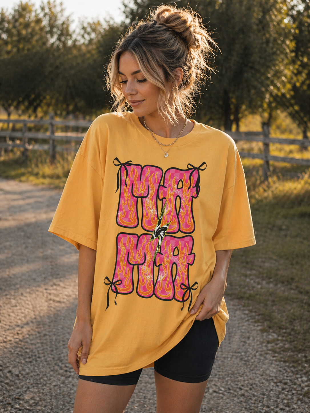 MAMA Hot Pink Tie-Dye Lettering T-Shirt | Floral Stiletto Graphic