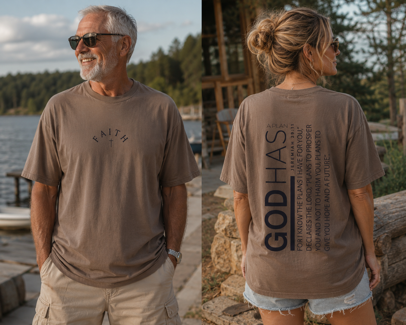 Faith Cross T-Shirt — "God Has" Inspirational Scripture Back Tee