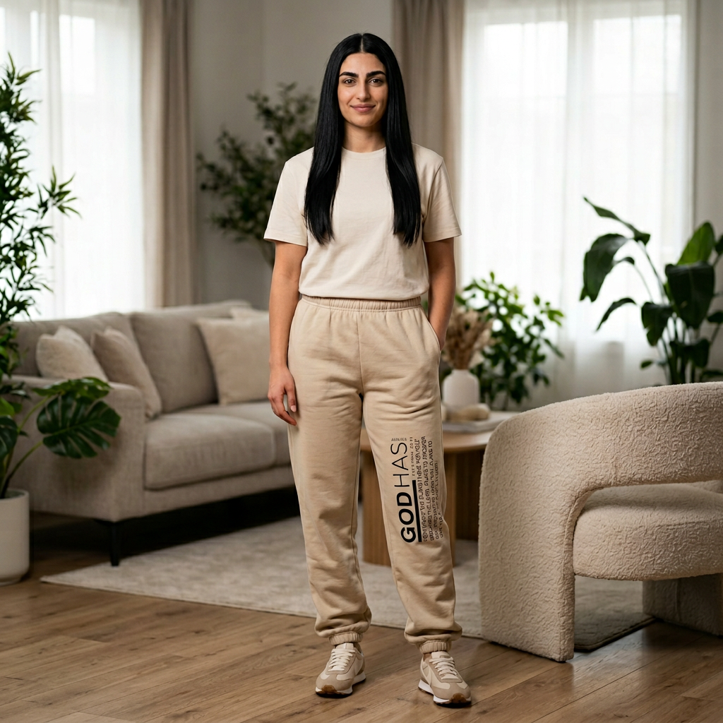 God Has™ Script Joggers — Faith-Inspired Sweatpants with Vertical Side Text