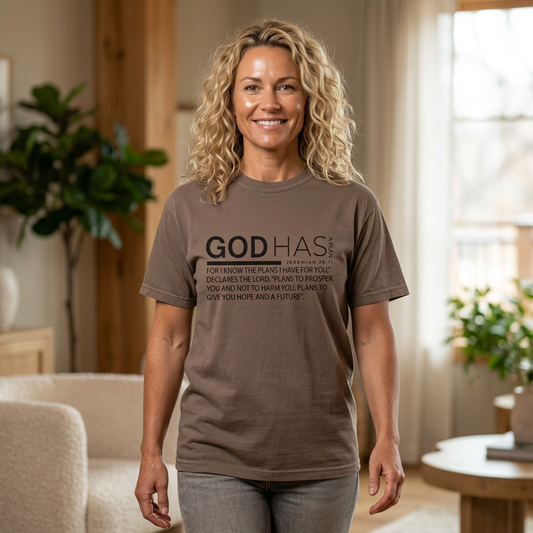 God Has a Plan T-Shirt — Inspirational Unisex Tee (Front & Back Design)