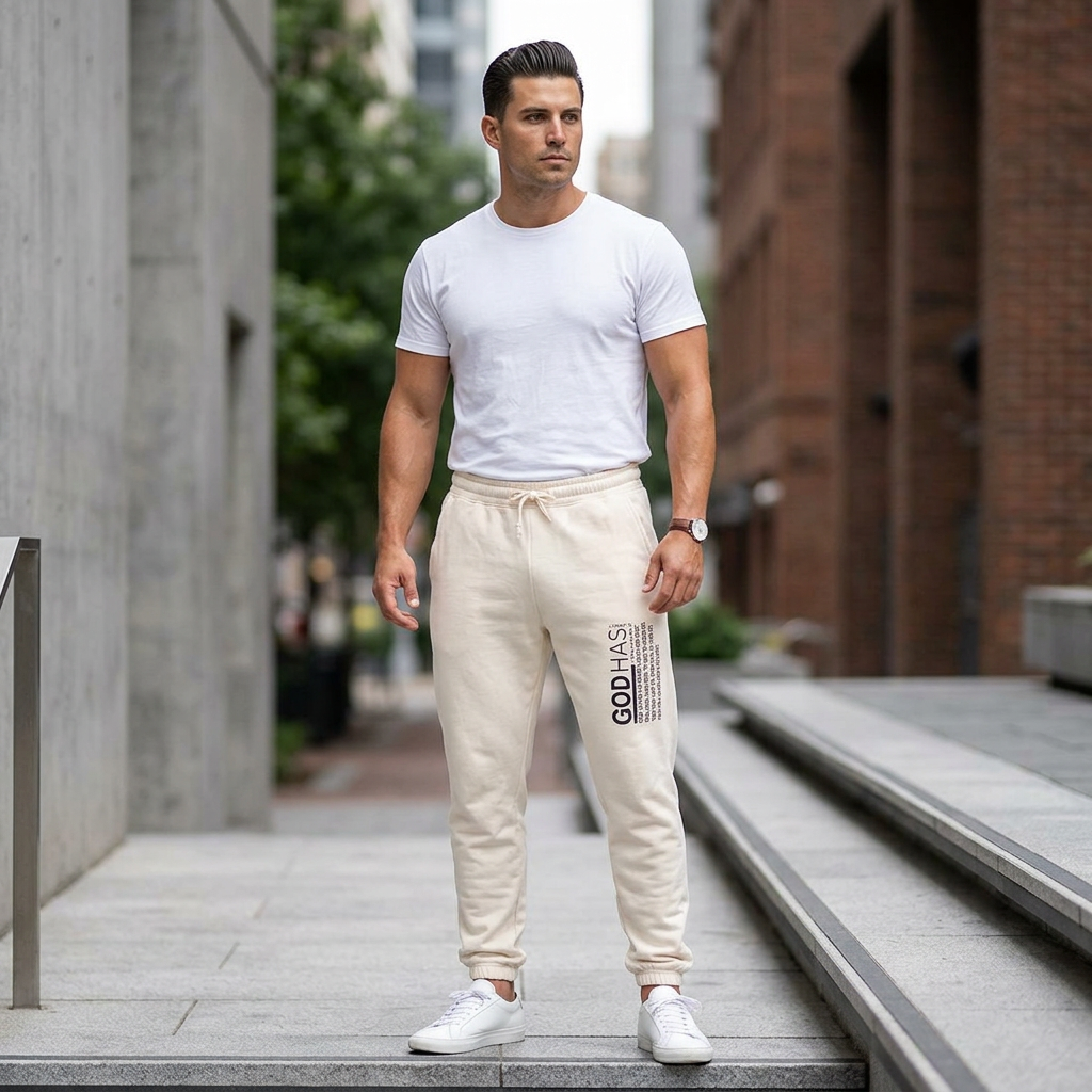 Fleece Sweatpants — 'Good Vibes' Side Script Joggers