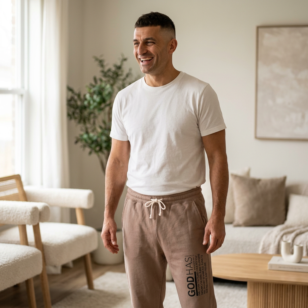 Fleece Sweatpants — 'Good Vibes' Side Script Joggers