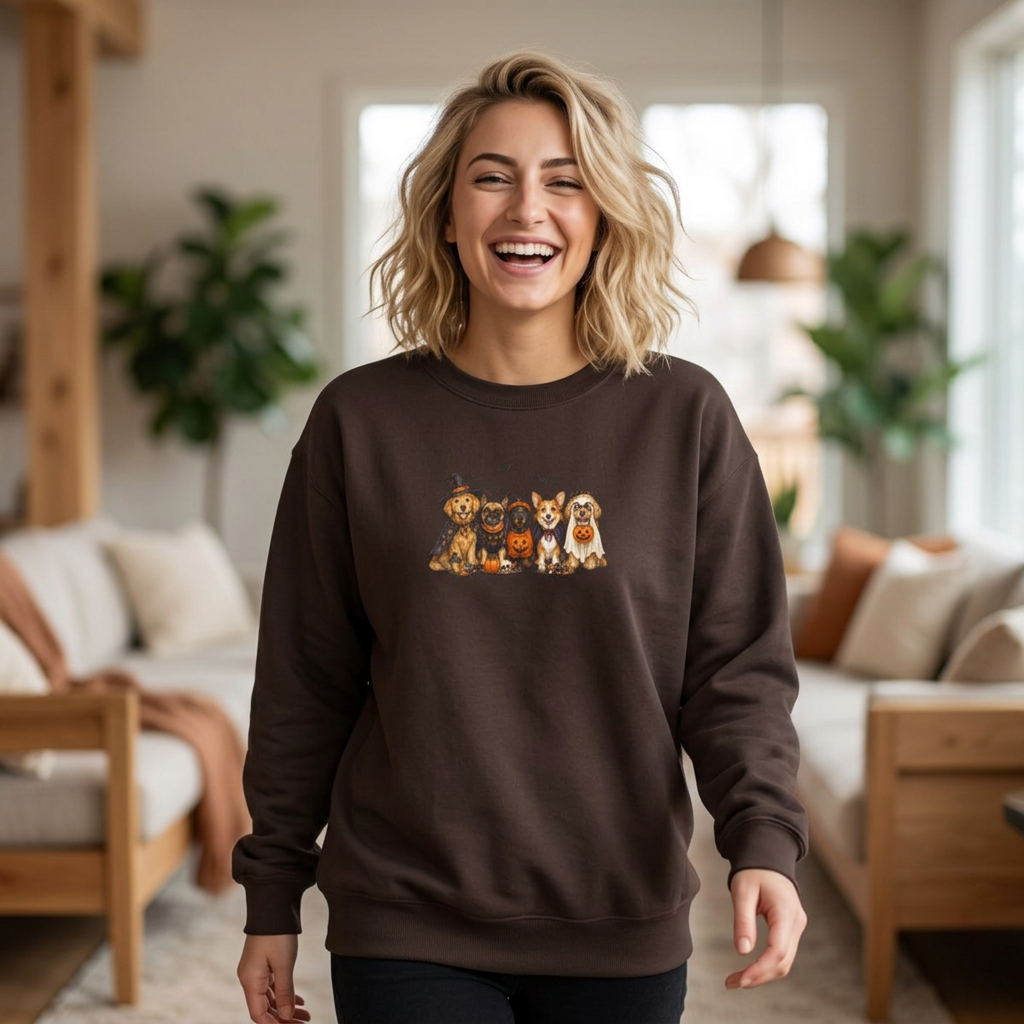 Fall Dogs Crewneck Sweatshirt – Cute Puppy Pullover