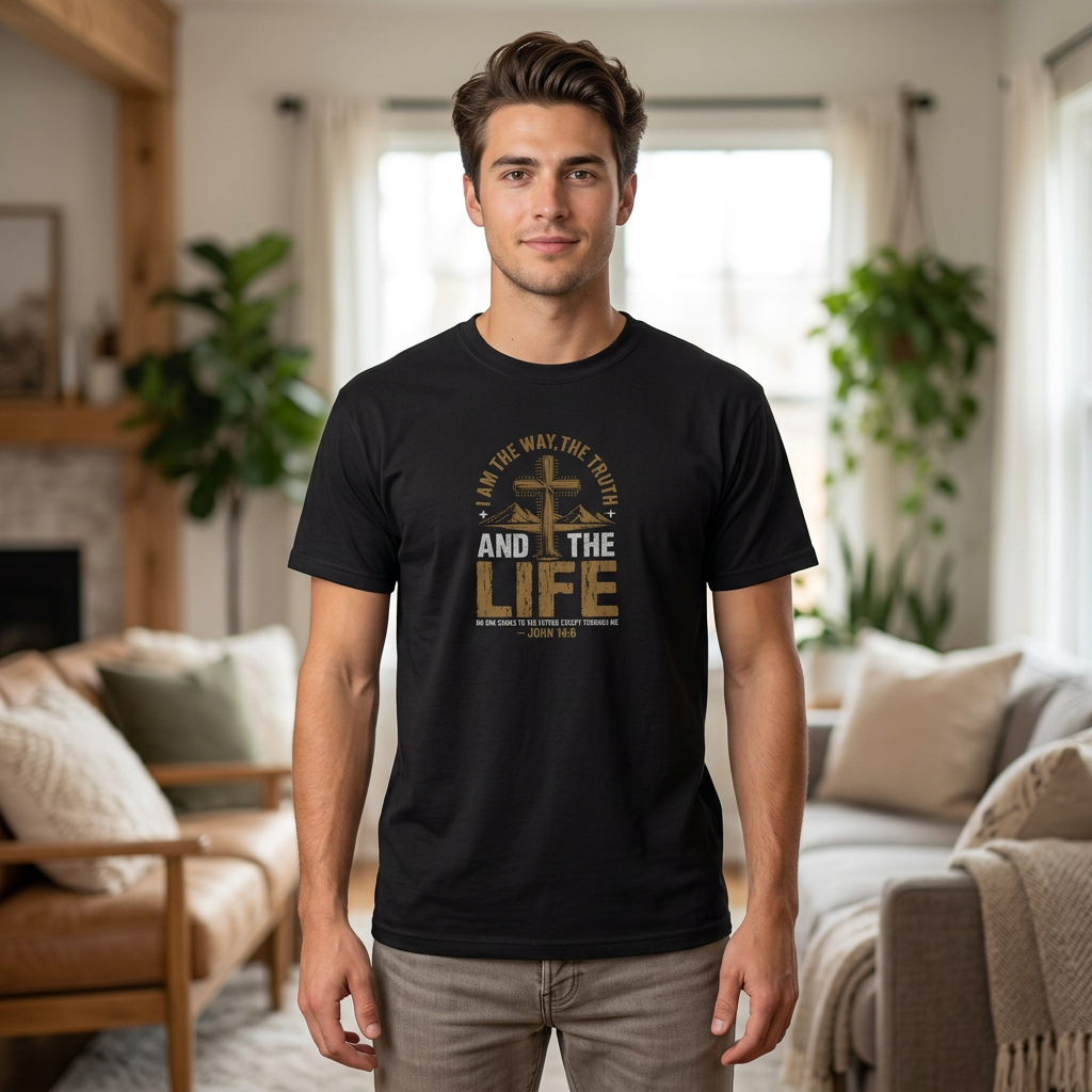 The Way The Truth And The Life T-Shirt — Christian Cross Faith Graphic Tee