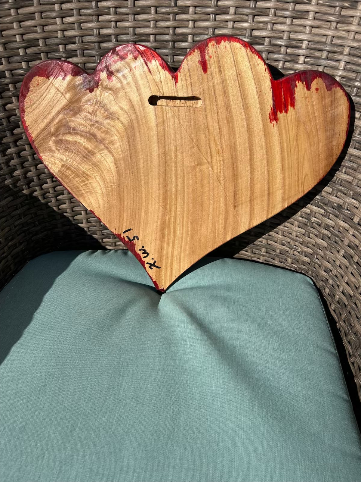 Large Red Wedding Two Become One Double 3D Heart Sculpture Anniversaries gift 20th anniversary wooden Art birthday gift Mother’s Day gift Wooden heart