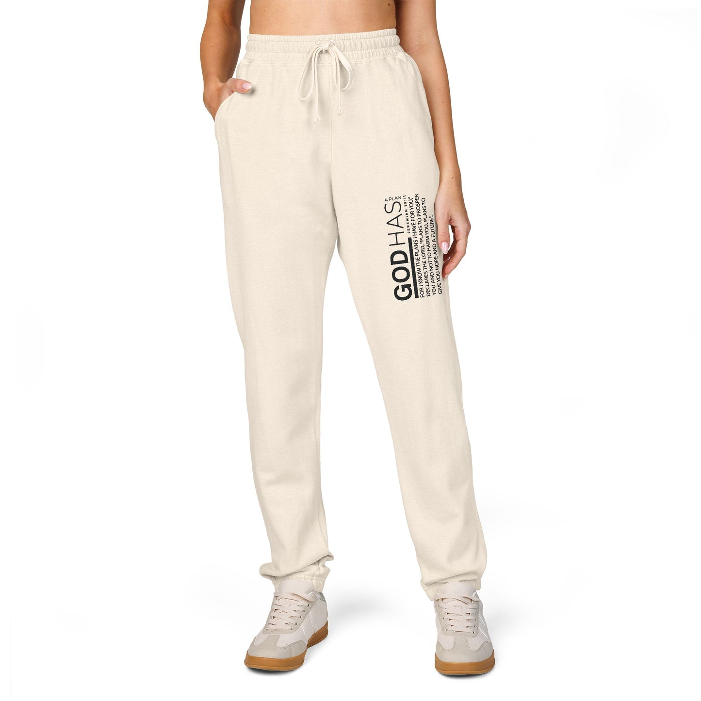 Fleece Sweatpants — 'Good Vibes' Side Script Joggers