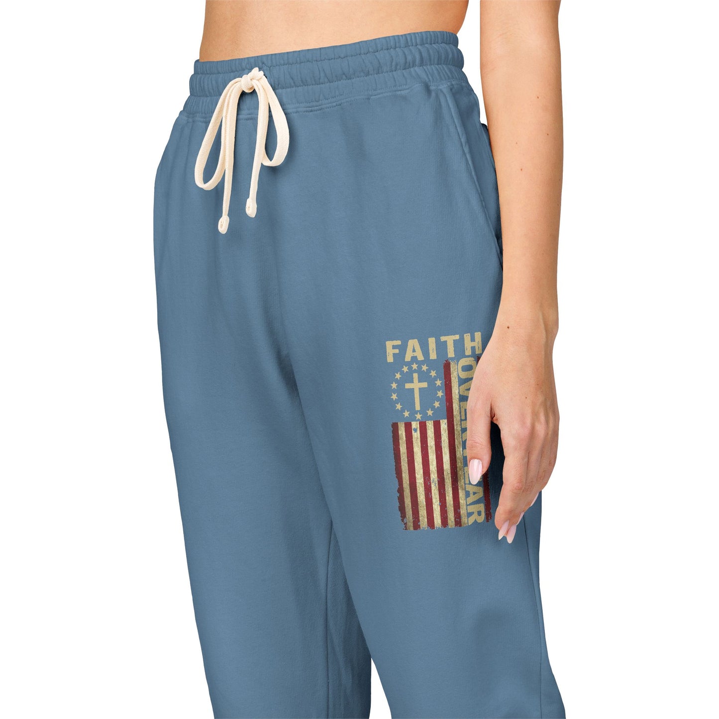 Vintage American Flag Sweatpants — Distressed Patriotic Joggers