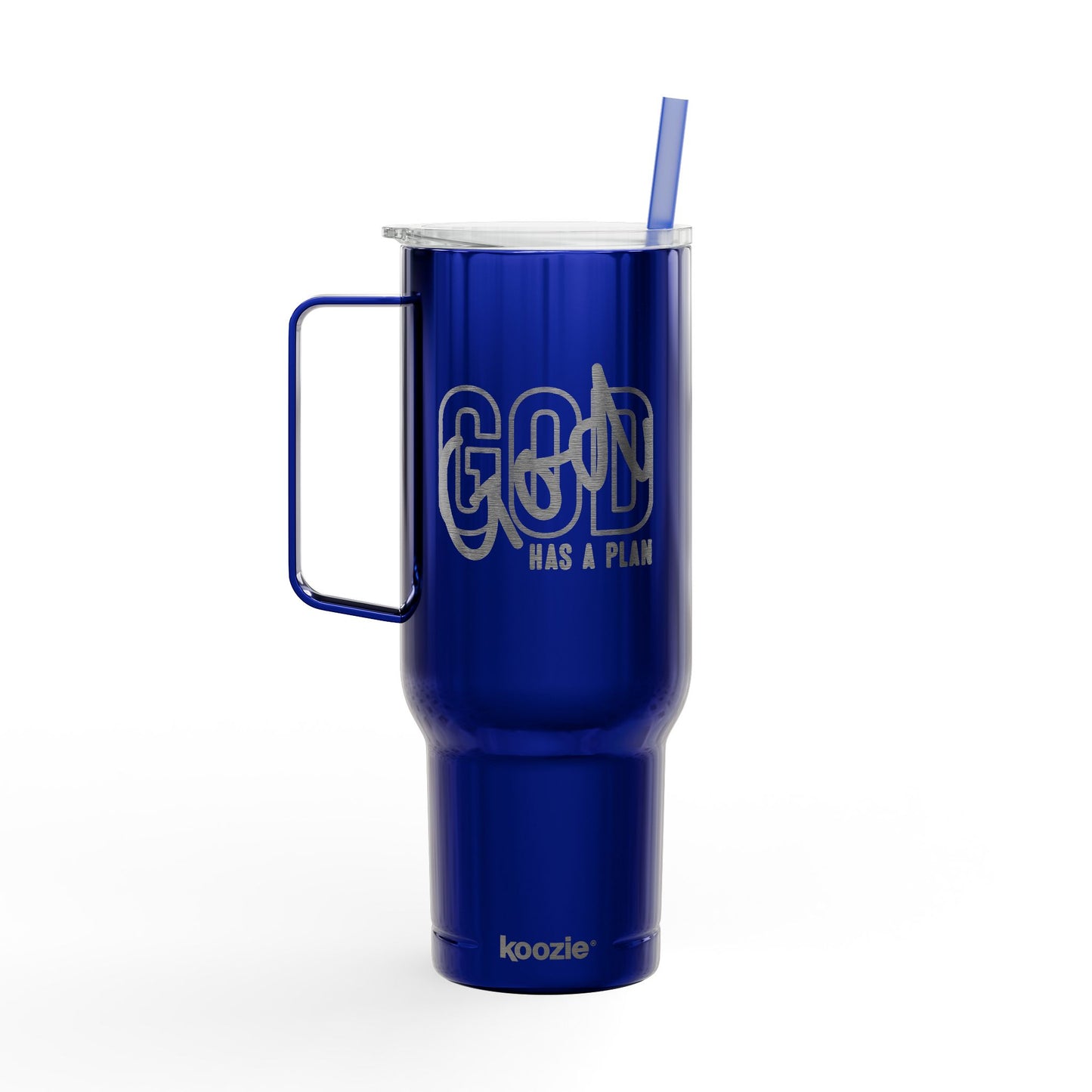 God Has a Plan Engraved 40oz Insulated Tumblers Travel Mug with Lid & Straw
