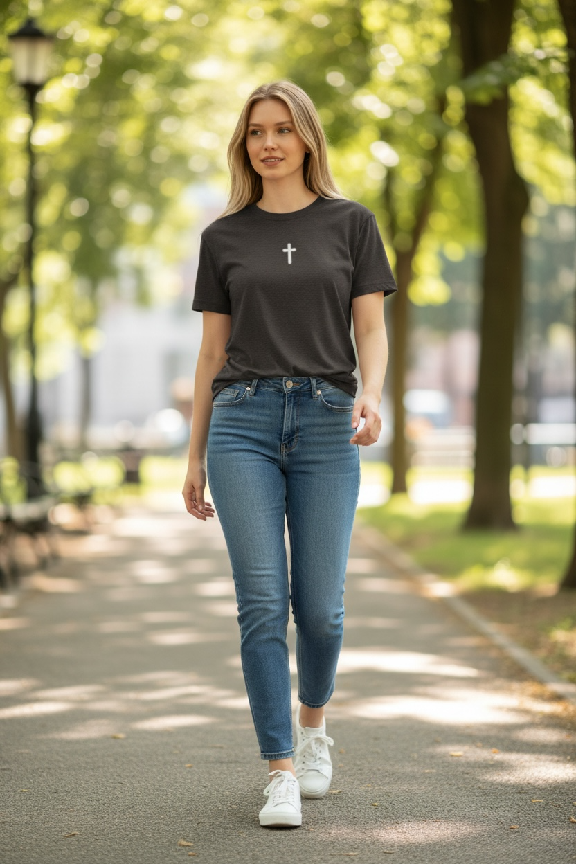 Constitutional Tee  "It Doesn't Need to Be Rewritten, It Needs to Be Reread" Patriotic Crew with distressed cross
