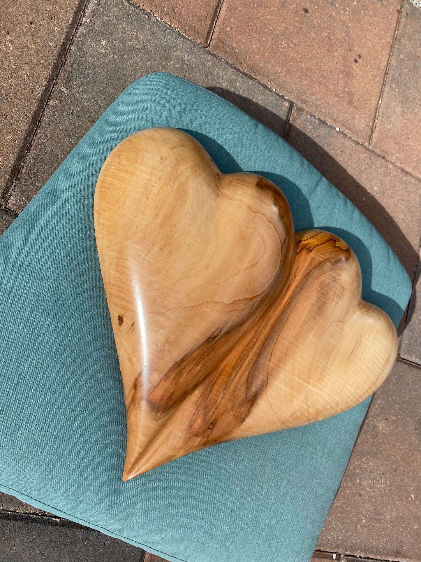 Large Wedding Two Become One Double 3D Heart Sculpture Anniversaries gift 20th anniversary wooden Art birthday gift Mother’s Day gift Wooden heart