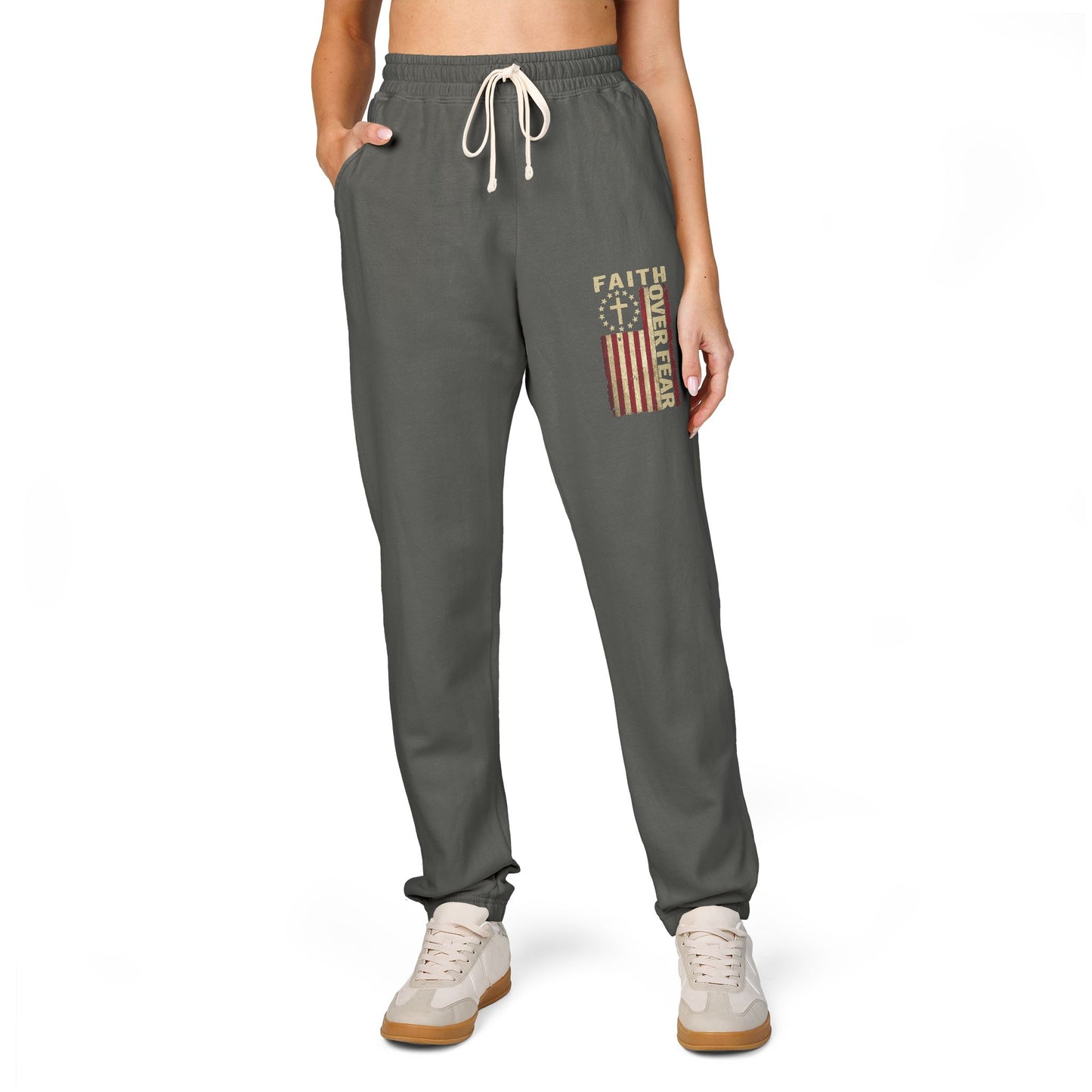 Vintage American Flag Sweatpants — Distressed Patriotic Joggers
