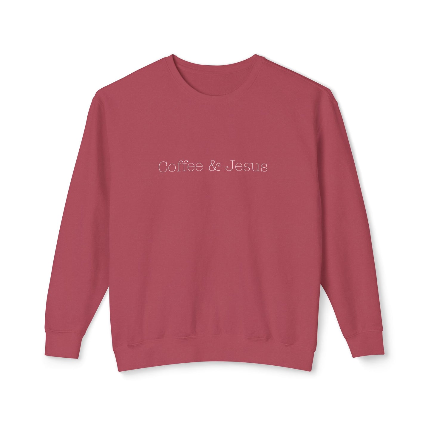 Coffee & Jesus Crewneck Sweatshirt — Minimal Christian Coffee Sweatshirt