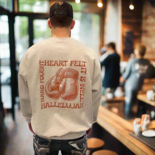 Hard Fought Heart Felt It Is Well Hallelujah Front+Back Design