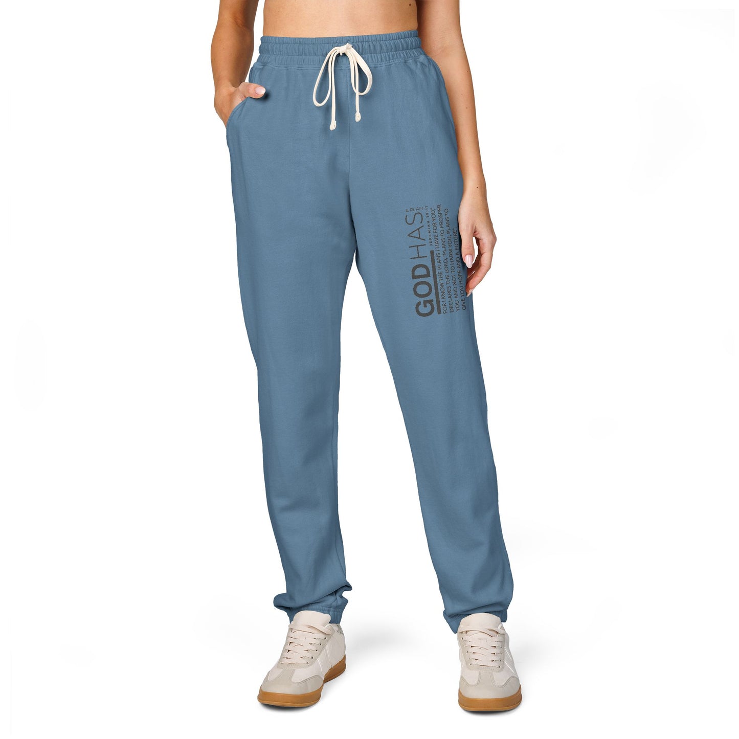 Fleece Sweatpants — 'Good Vibes' Side Script Joggers