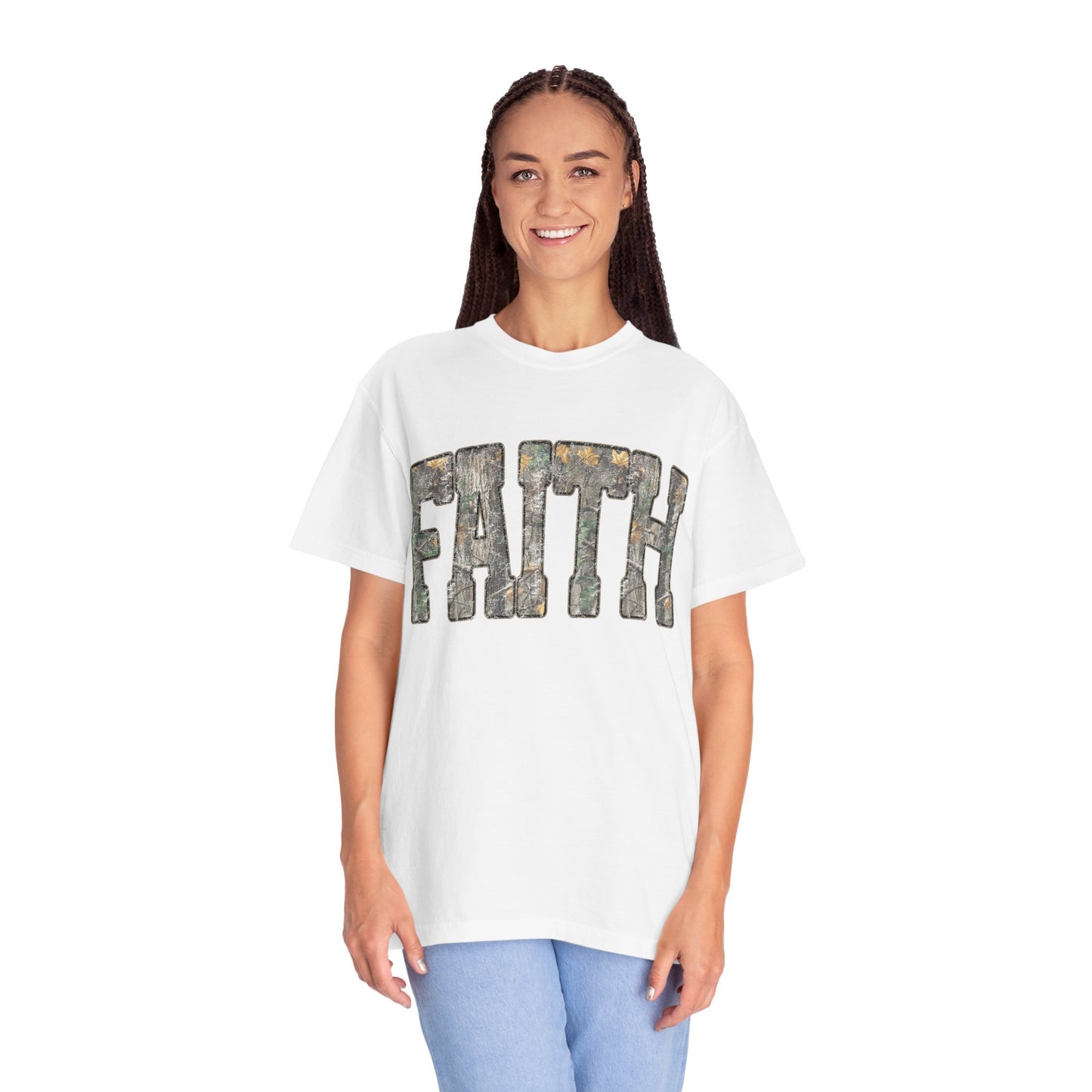 FAITH Vintage Camo block lettering T-Shirt | Faith typography tee