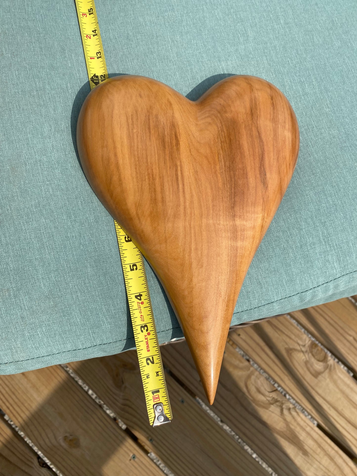 3D art Large Hand Carved Wooden Heart Wall Decor – 3D Rustic Wood Heart Sculpture – Anniversary / Wedding Gift – Handmade Natural Wood Art