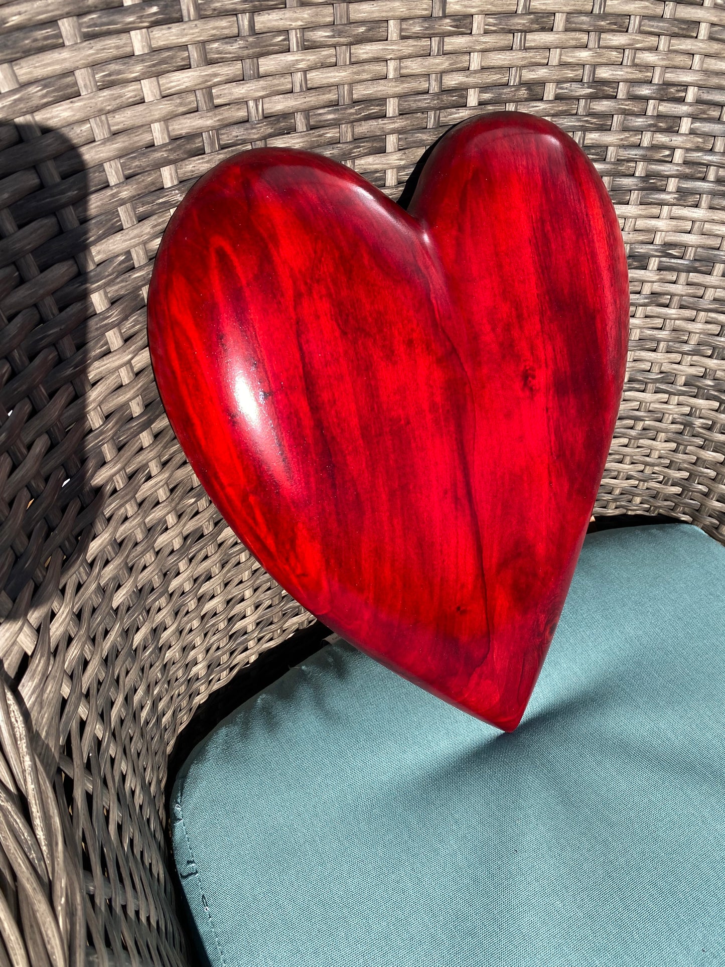 Red 3D Heart Sculpture Anniversaries gift 20th anniversary wooden Art birthday gift Mother’s Day gift Wooden heart Father’s Day home decor wood sculptures