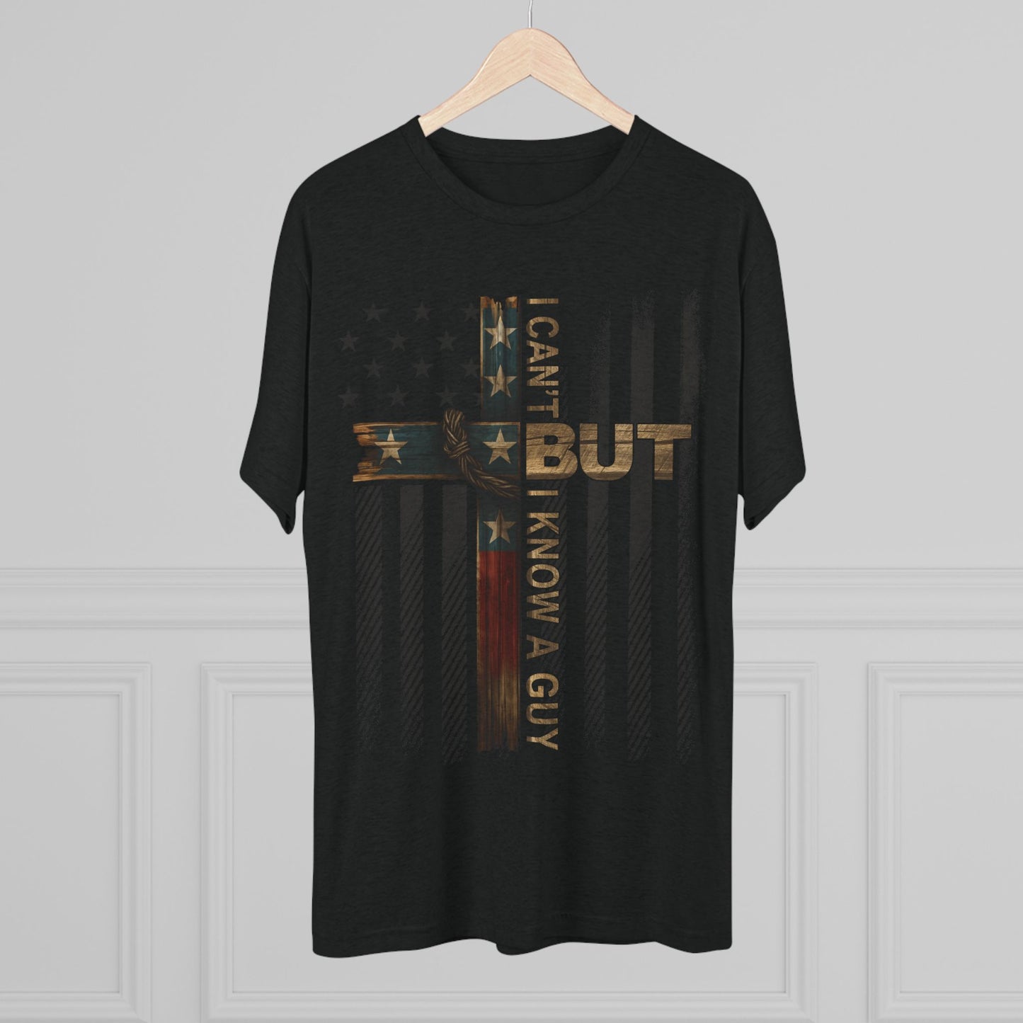 T-Shirt — "I Can’t, But I Know A Guy" Distressed American Flag Tee