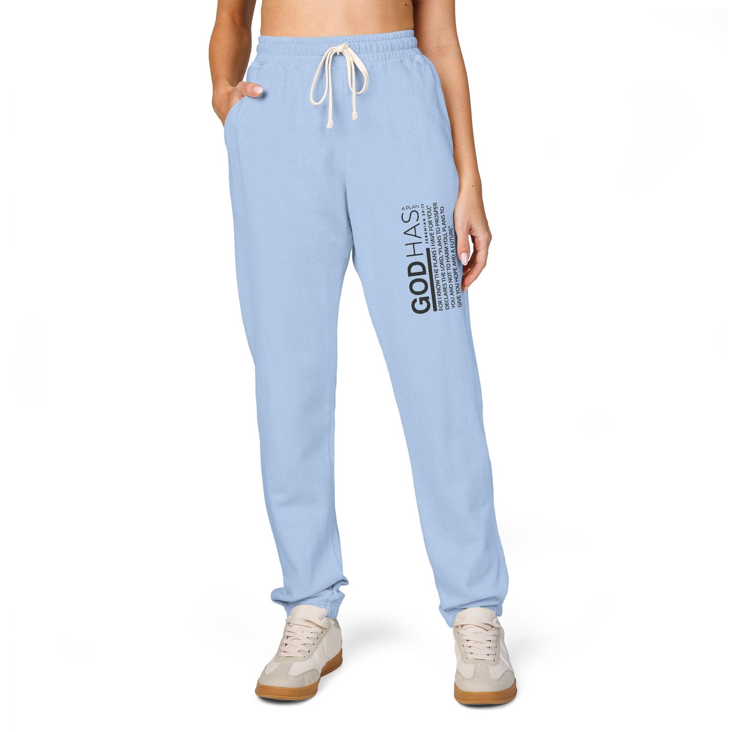 Fleece Sweatpants — 'Good Vibes' Side Script Joggers