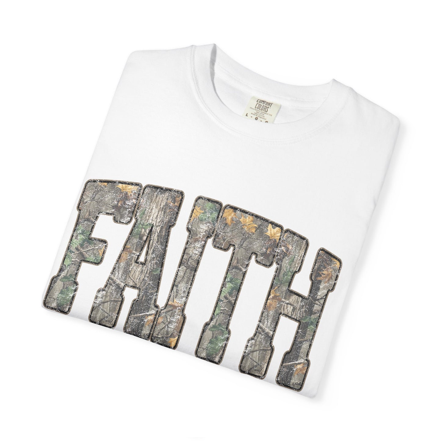 FAITH Vintage Camo block lettering T-Shirt | Faith typography tee