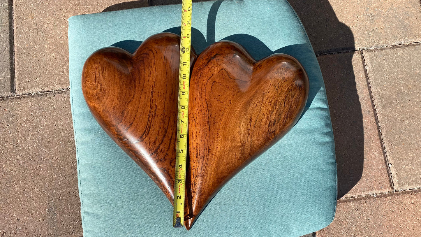 Large Wedding Two Become One Double 3D Heart Sculpture Anniversaries gift 20th anniversary wooden Art birthday gift Mother’s Day gift Wooden heart