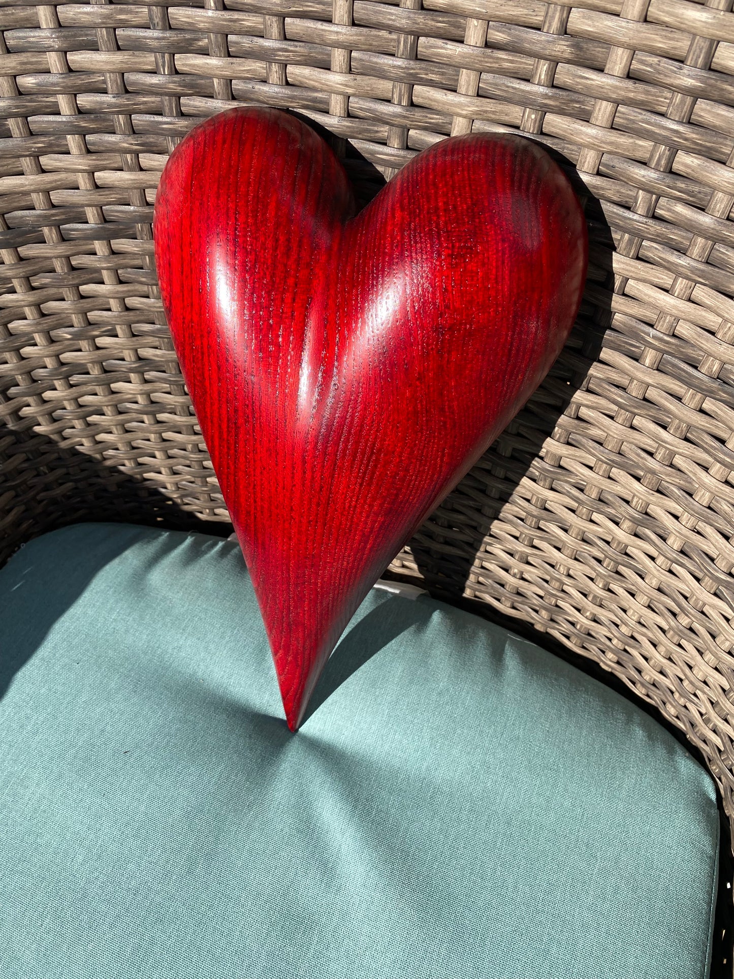 Red 3D Heart Sculpture Anniversaries gift 20th anniversary wooden Art birthday gift Mother’s Day gift Wooden heart