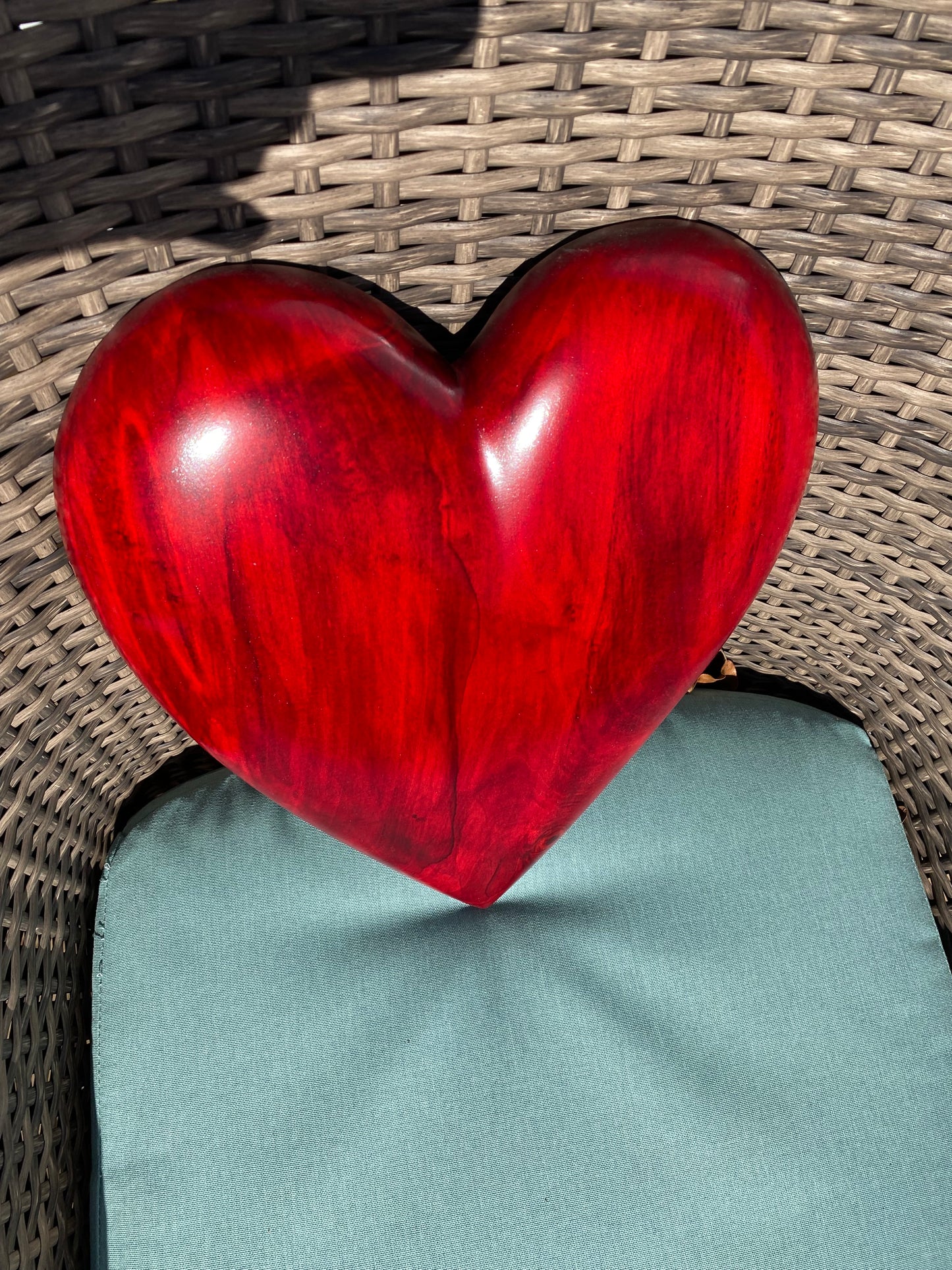 Red 3D Heart Sculpture Anniversaries gift 20th anniversary wooden Art birthday gift Mother’s Day gift Wooden heart Father’s Day home decor wood sculptures