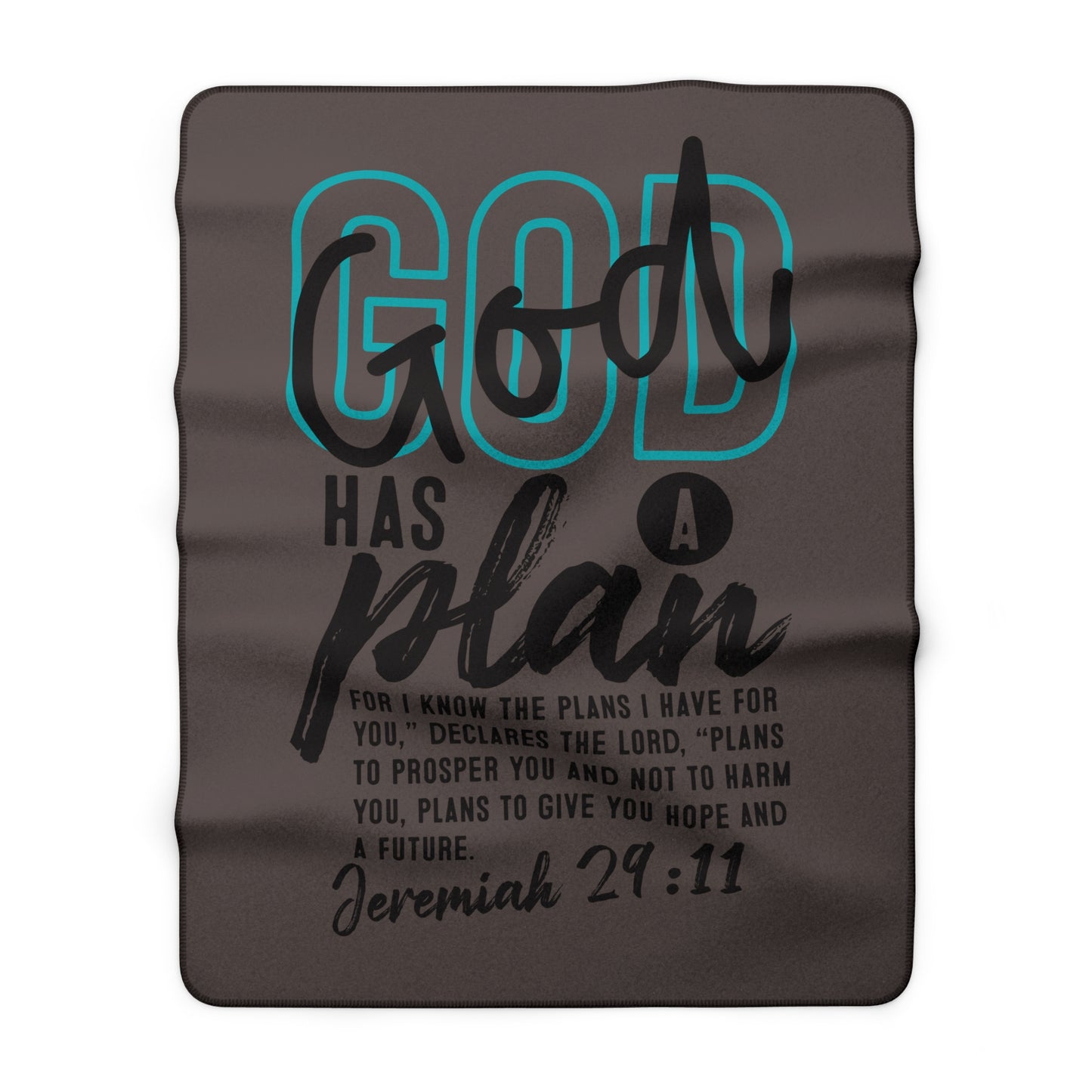 Sherpa Blanket — "God Has a Plan" Inspirational Scripture Throw (Jeremiah 29:11)
