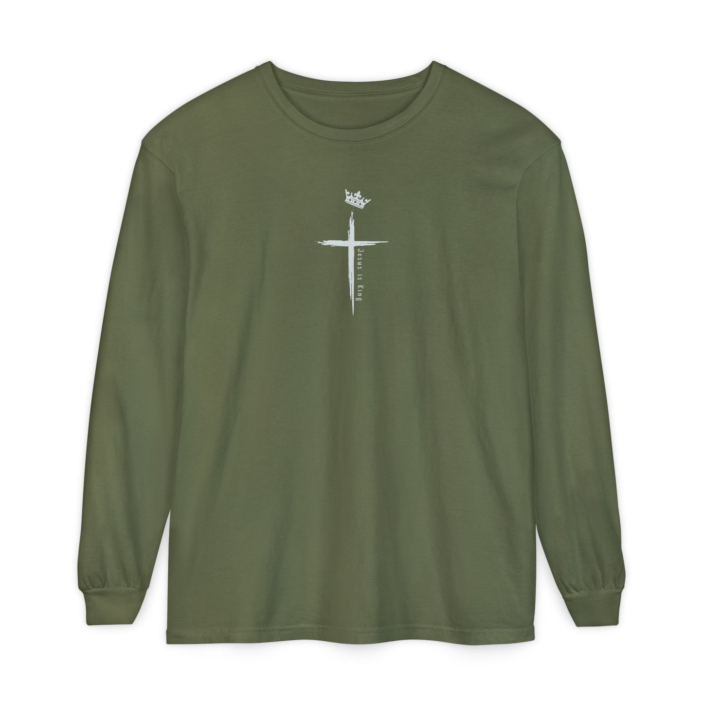 Christian Long Sleeve Tee — "So I Throw Up My Hands and Praise You Again & Again" front & back Print