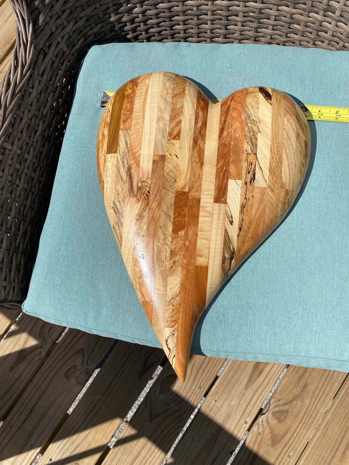 3D art Large Hand Carved Wooden Heart Wall Decor – 3D Rustic Wood Heart Sculpture – Anniversary / Wedding Gift – Handmade Natural Wood Art