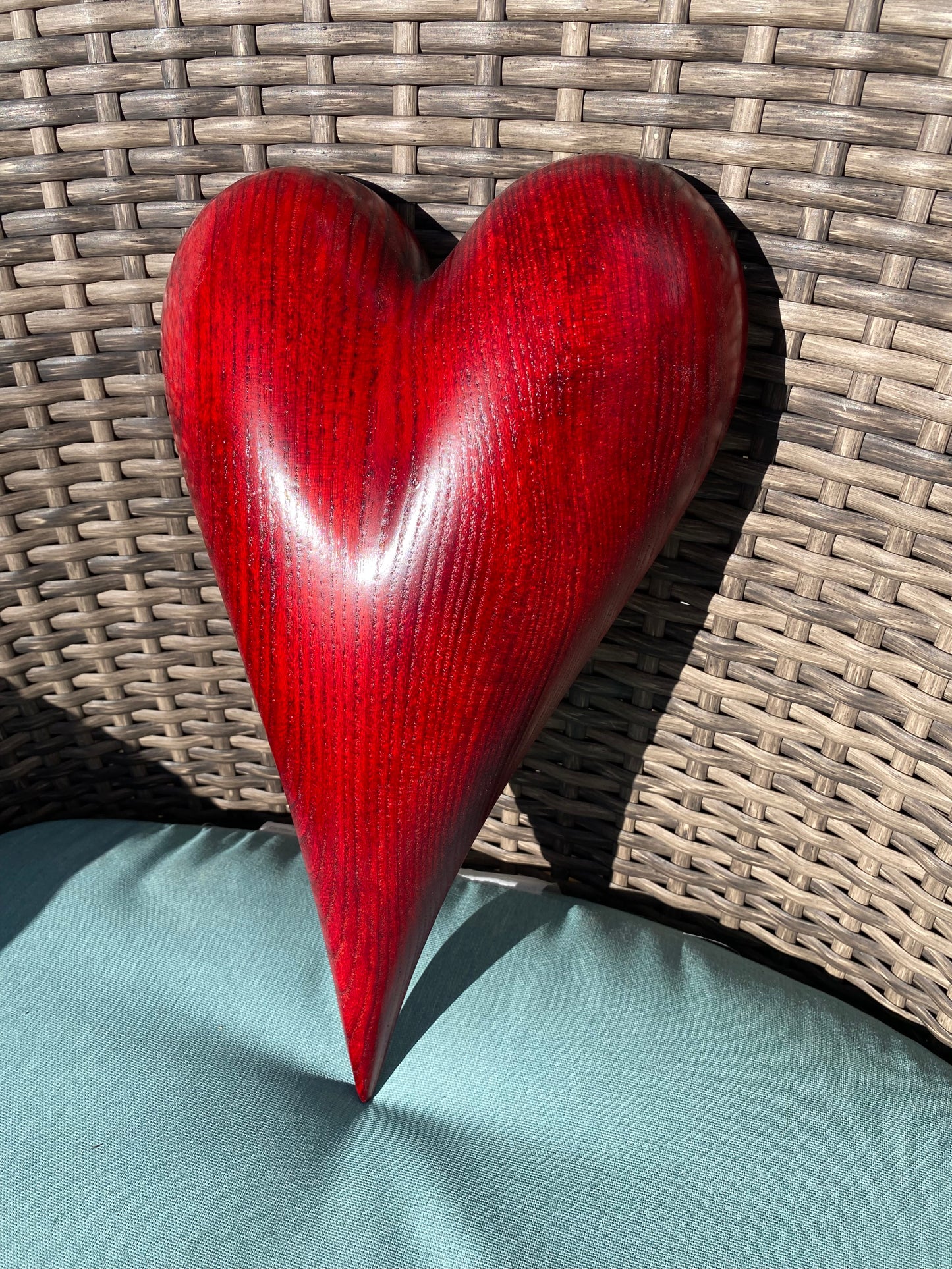 Red 3D Heart Sculpture Anniversaries gift 20th anniversary wooden Art birthday gift Mother’s Day gift Wooden heart