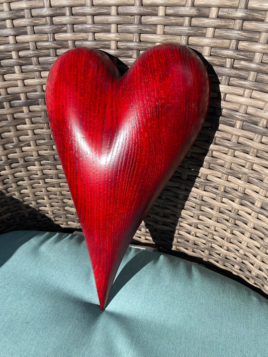 Red 3D Heart Sculpture Anniversaries gift 20th anniversary wooden Art birthday gift Mother’s Day gift Wooden heart