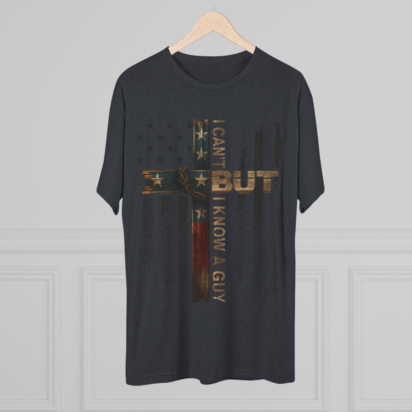 T-Shirt — "I Can’t, But I Know A Guy" Distressed American Flag Tee