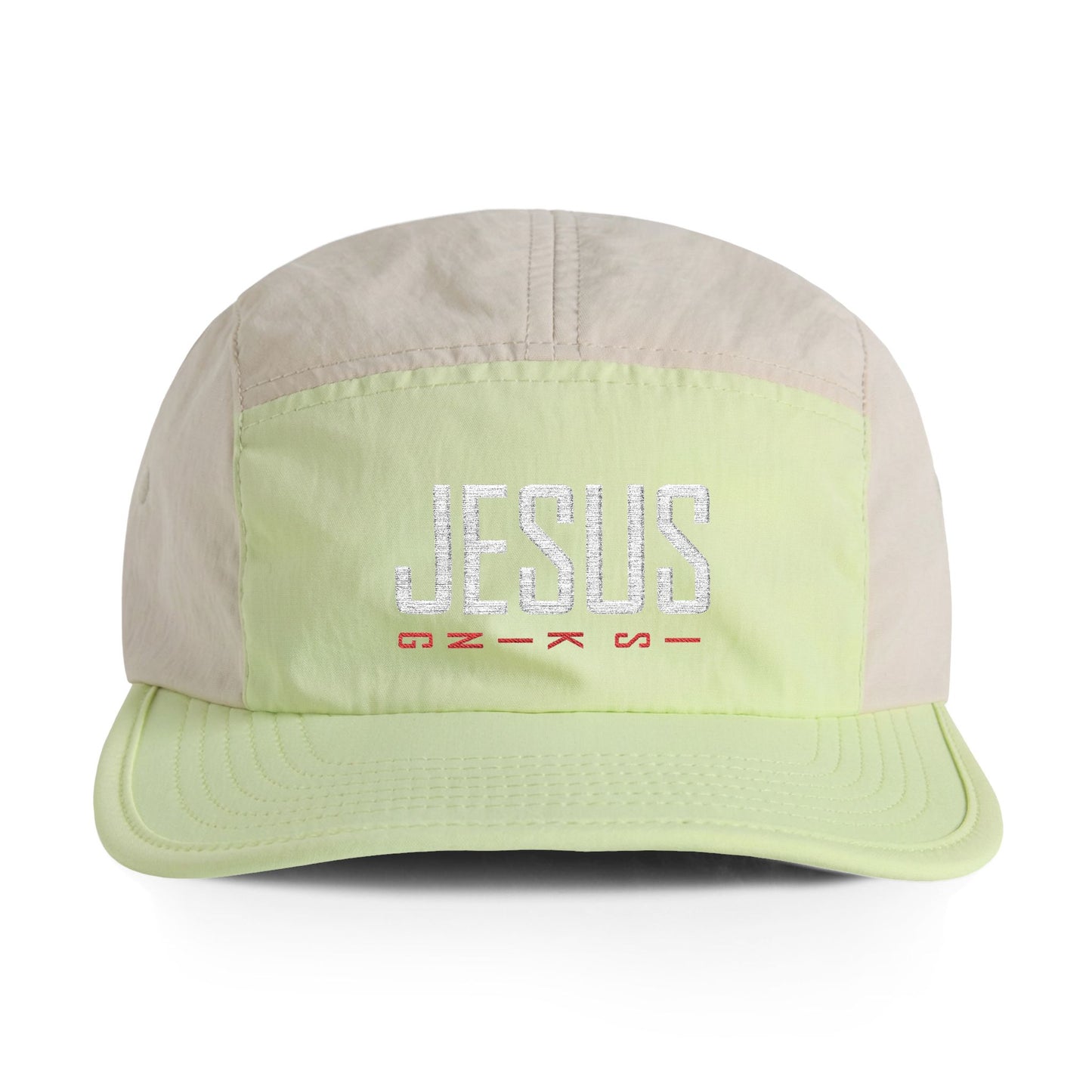 Jesus Embroidered Nylon Cap — Two-Tone Lightweight Faith Dad Hat