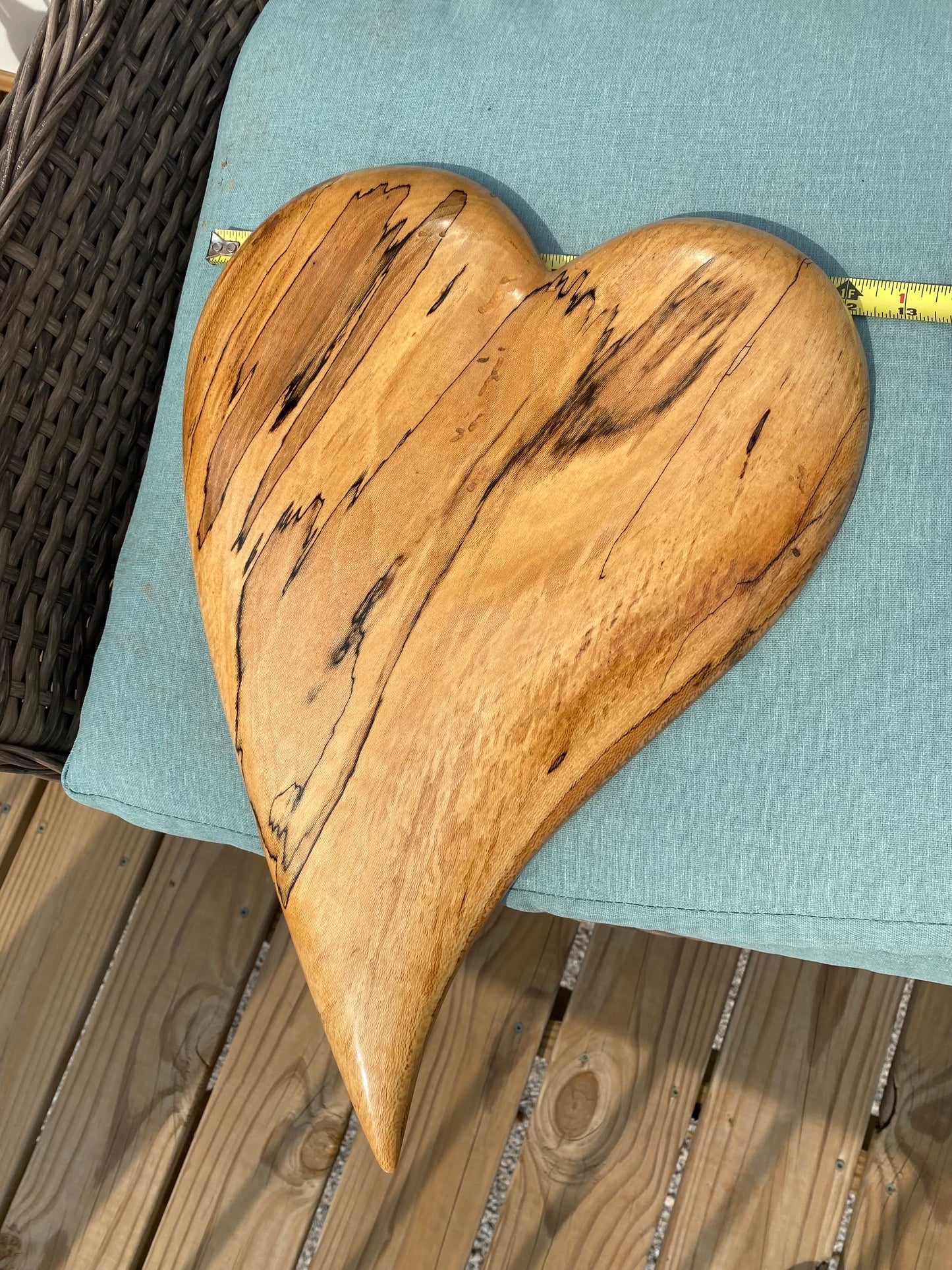 3D art Large Hand Carved Wooden Heart Wall Decor – 3D Rustic Wood Heart Sculpture – Anniversary / Wedding Gift – Handmade Natural Wood Art
