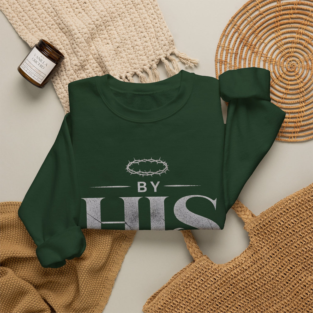 By His Grace Christian Sweatshirt – Faith-Based Inspirational Crewneck
