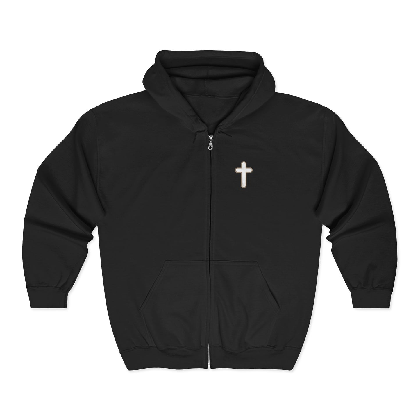 God Has Cross Full‑Zip Hoodie — Faith-Based Christian Zip-Up Sweatshirt
