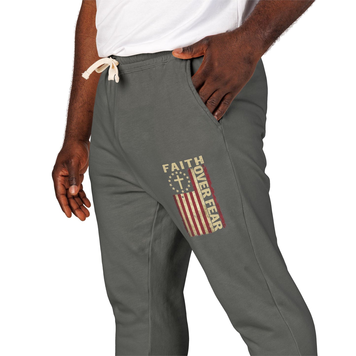 Vintage American Flag Sweatpants — Distressed Patriotic Joggers