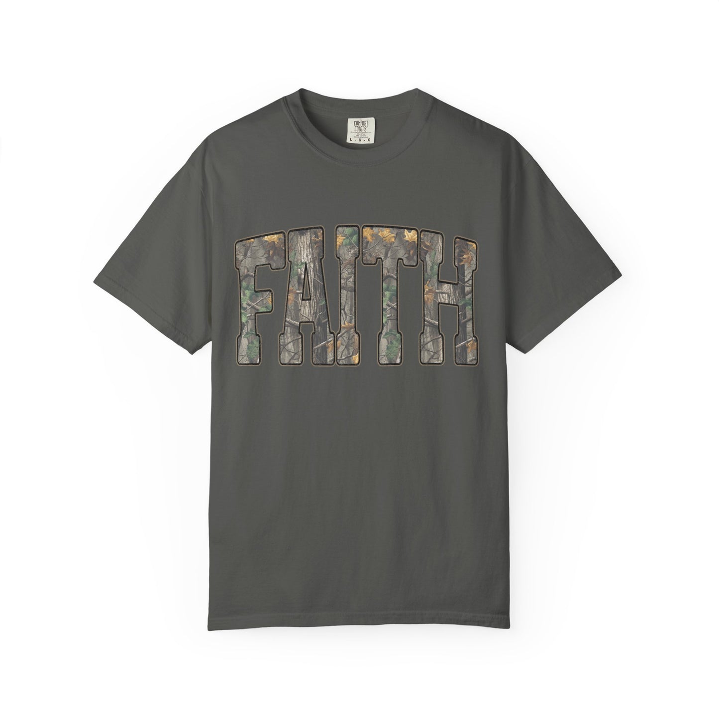 FAITH Vintage Camo block lettering T-Shirt | Faith typography tee