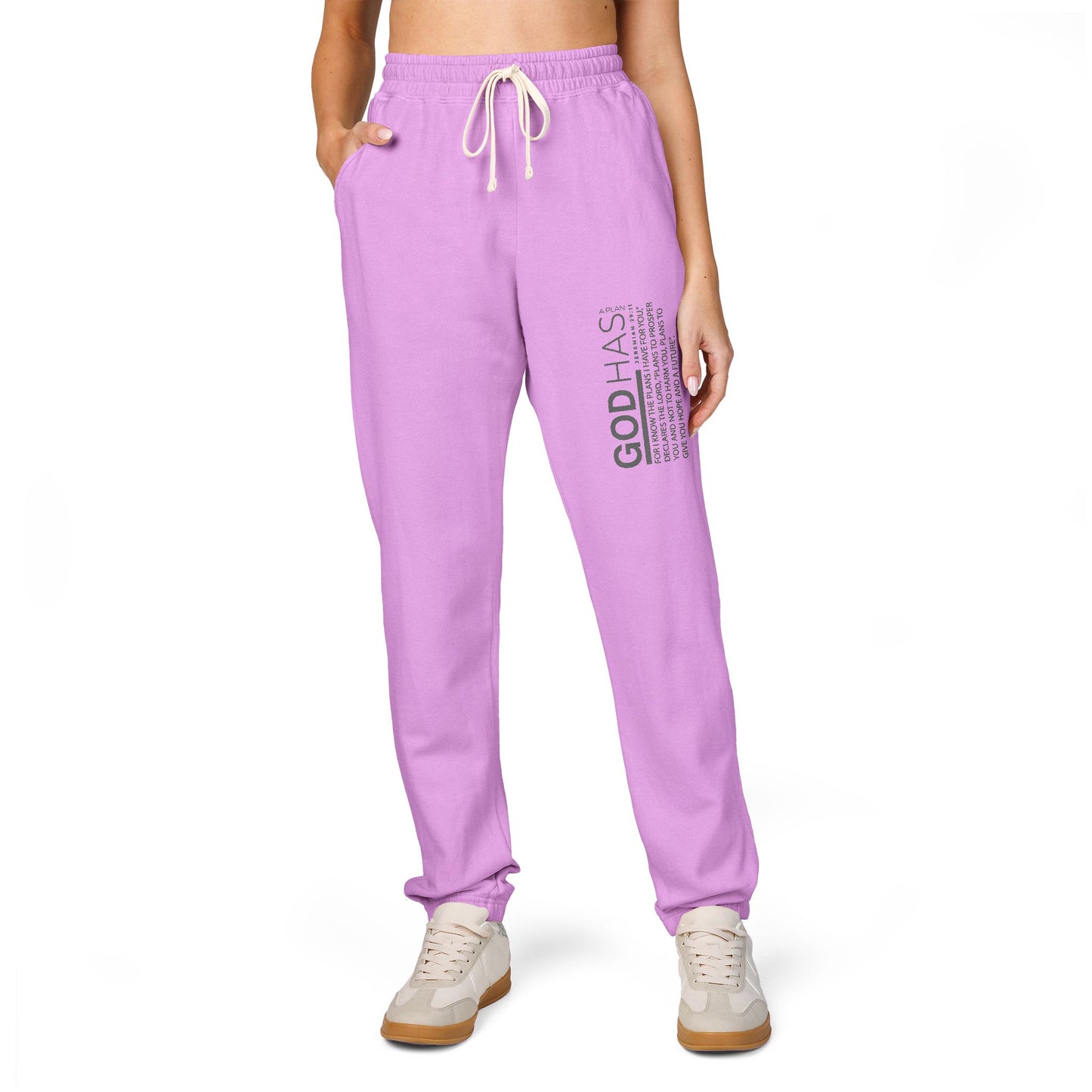 Fleece Sweatpants — 'Good Vibes' Side Script Joggers
