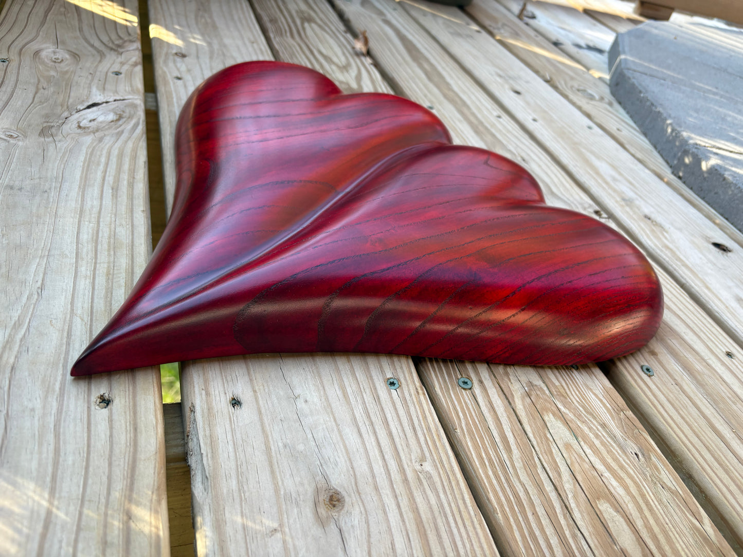 Large RED Wedding Two Become One Double 3D Heart Sculpture Anniversaries gift 20th anniversary wooden Art birthday gift Mother’s Day gift Wooden heart