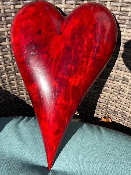 Red 3D Heart Sculpture Anniversaries gift 20th anniversary wooden Art birthday gift Mother’s Day gift Wooden heart Father’s Day home decor wood sculptures