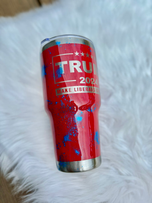 Trump 2024 Make Liberals Cry Again 30oz. Insulated Tumbler Trump Train Trump Cup