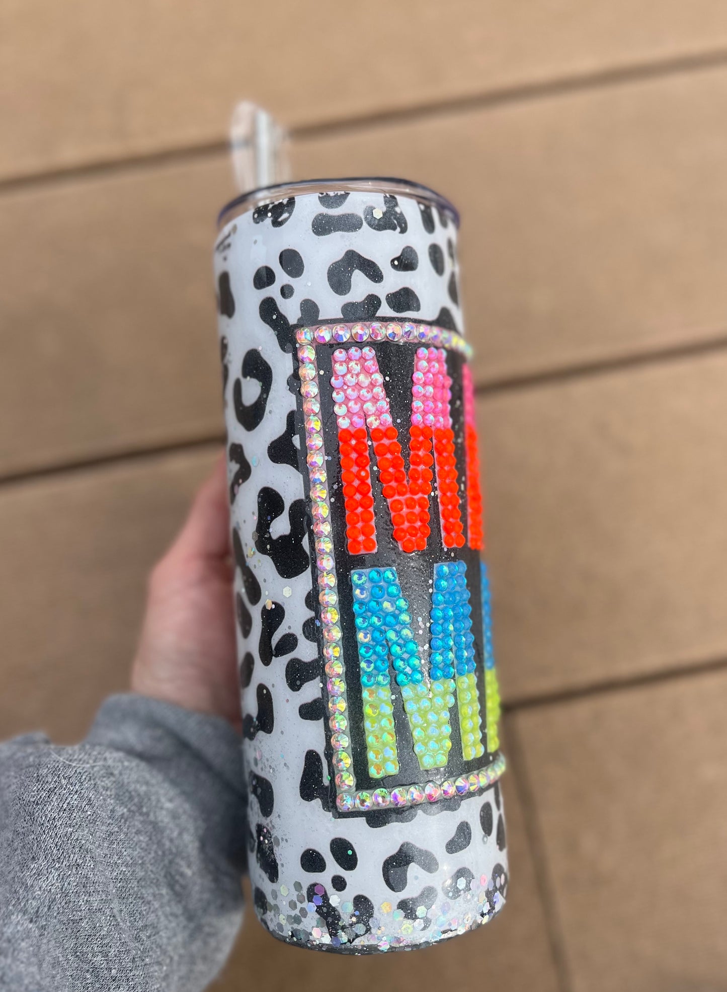 RTS SALE DEFECT MAMA Rhinestone Tumbler rhinestones Tumbler rhinestones glass rhinestones Tumbler with Handle cup with handle Mom cup Mom Life Pink Glitter Tumbler With Handle
