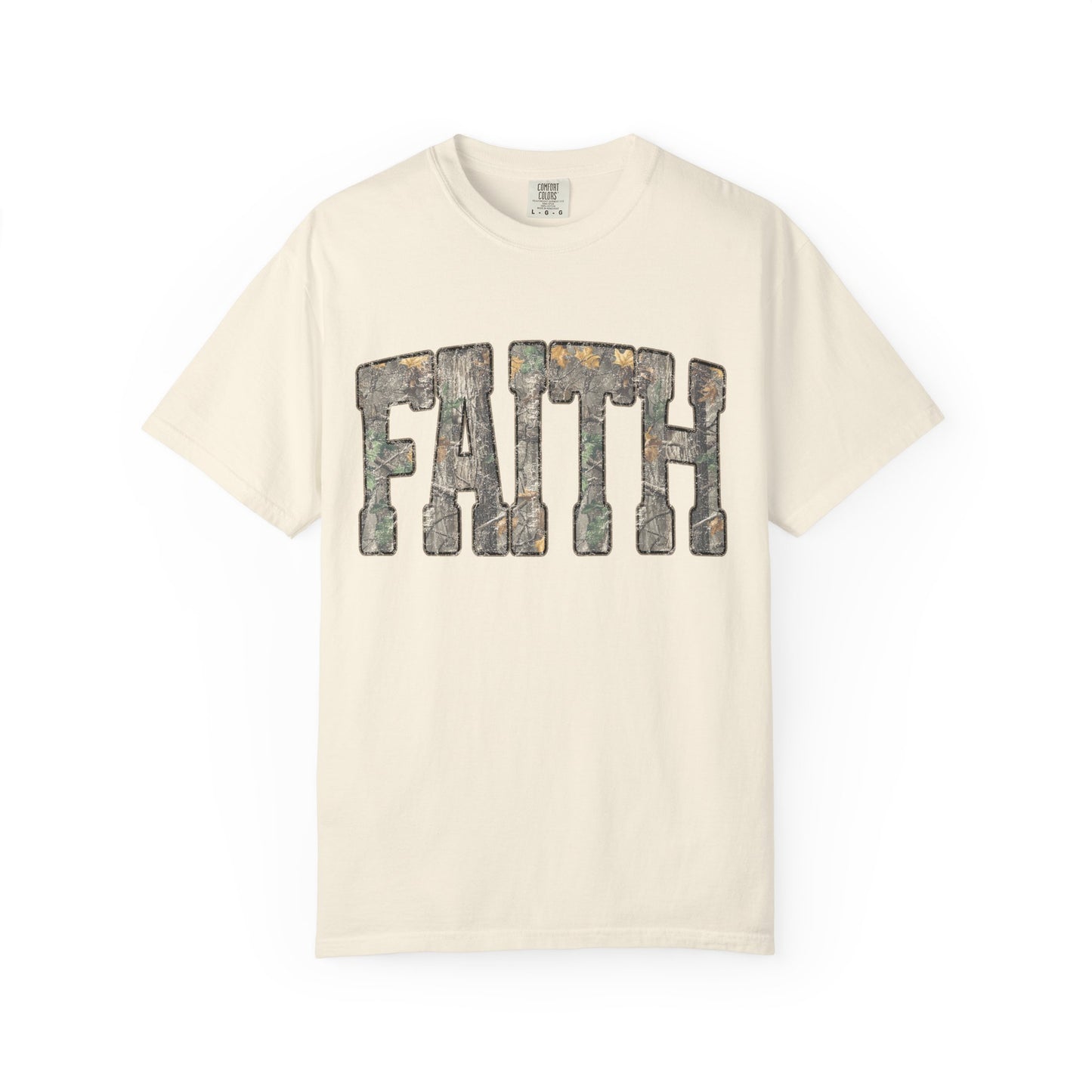 FAITH Vintage Camo block lettering T-Shirt | Faith typography tee